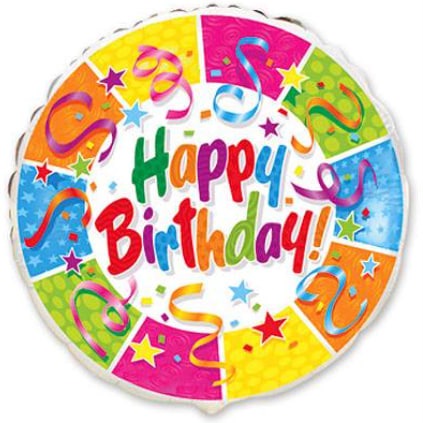 Кулька Happy Birthday, фольга